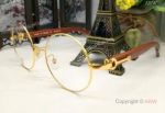Perfect Replica Cartier Gold and Brown Eyeglasses - Round Lens